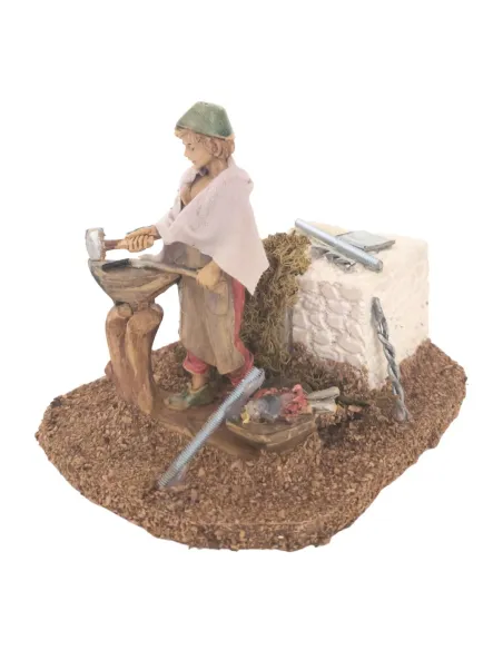Animated 10 cm PVC Blacksmith with Fire