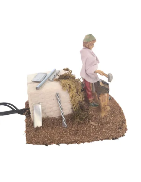 Animated 10 cm PVC Blacksmith with Fire