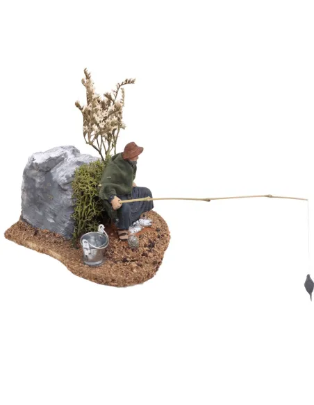Animated 10 cm PVC Oliver Seated Fisherman
