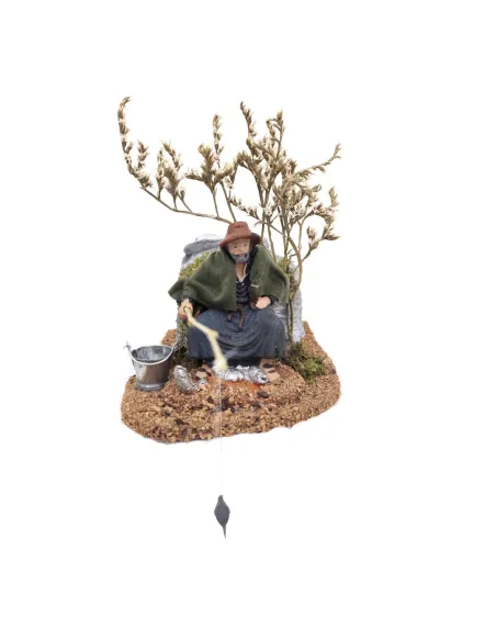 Animated 10 cm PVC Oliver Seated Fisherman