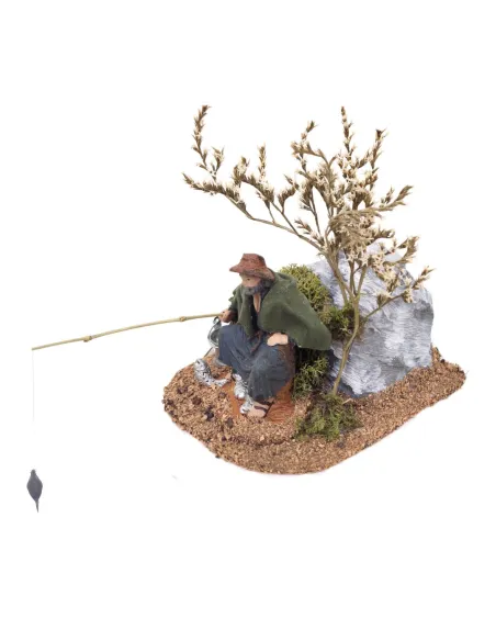 Animated 10 cm PVC Oliver Seated Fisherman