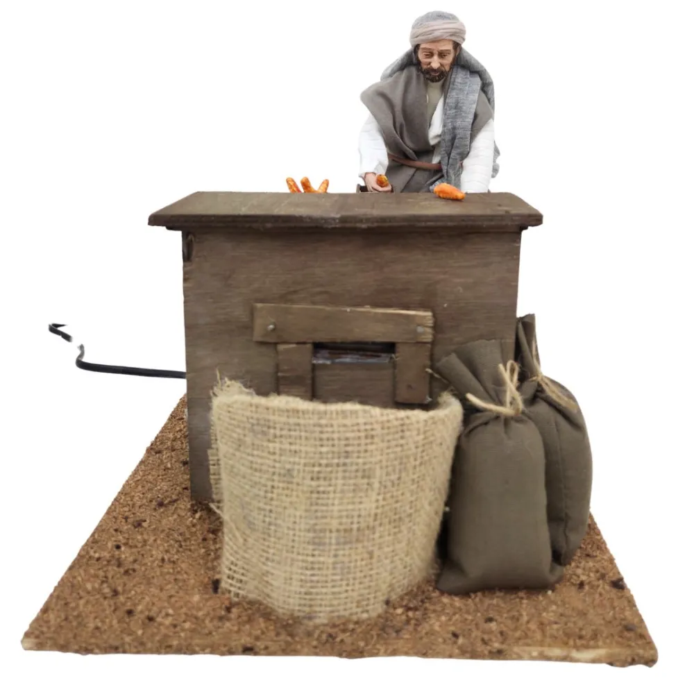 Animated Palestinian Corn Sheller, 30 cm Nativity Figure