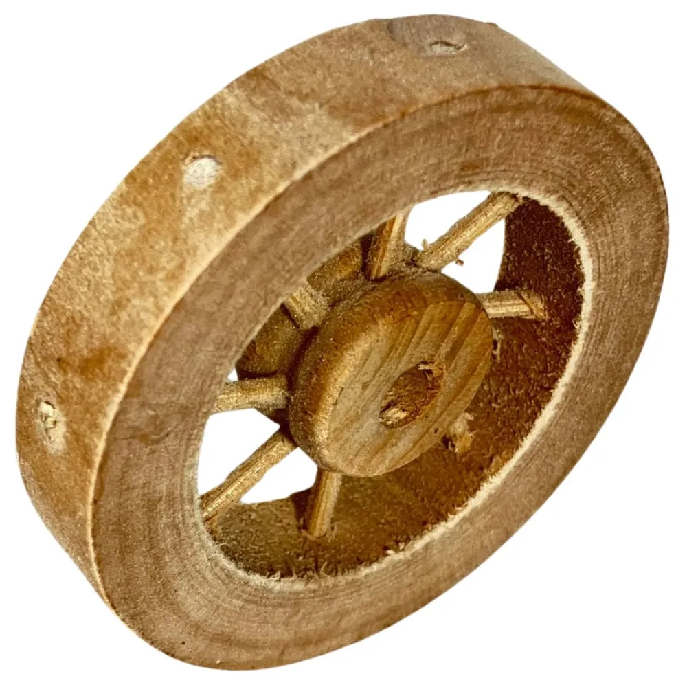 5 cm Diameter Wooden Cart Wheel for 10–15 cm Nativity Figures