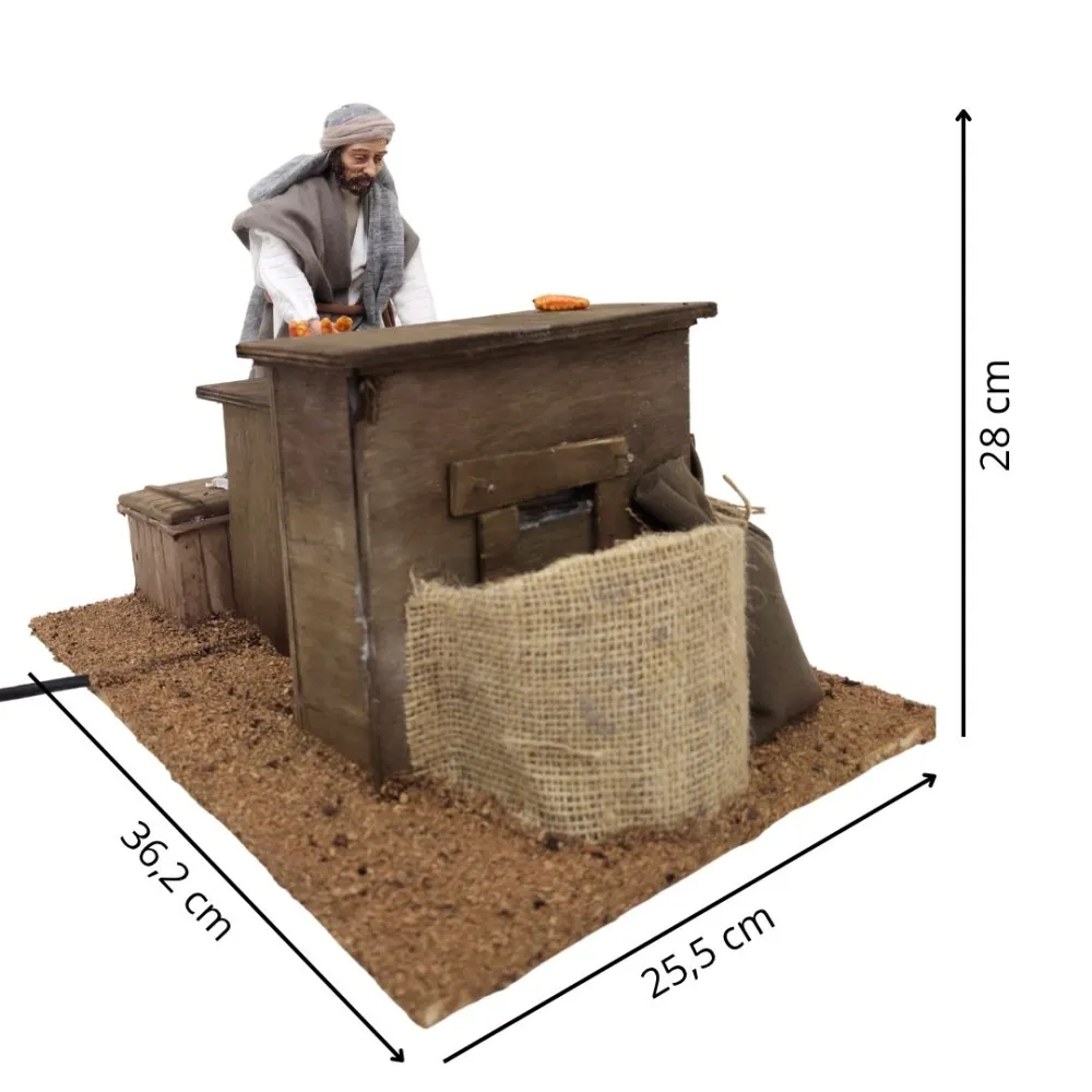 Animated Palestinian Corn Sheller, 30 cm Nativity Figure