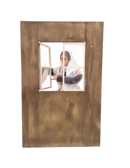 Animated Palestinian Woman Cleaning a Window - 30 cm