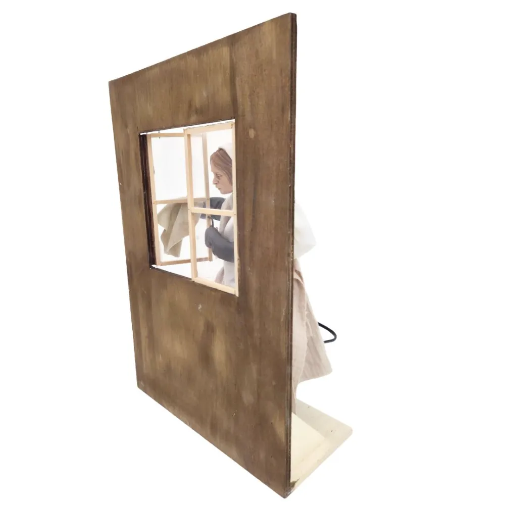 Animated Palestinian Woman Cleaning a Window - 30 cm