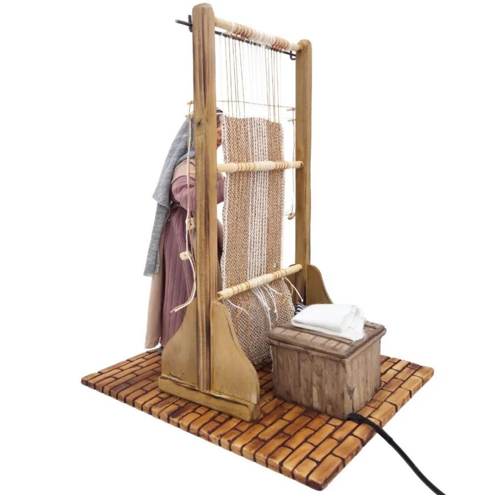 Animated Palestinian Weaver at a Vertical Loom - 30 cm