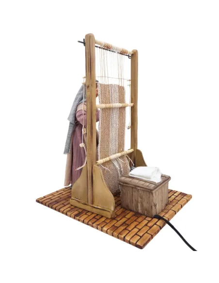 Animated Palestinian Weaver at a Vertical Loom - 30 cm