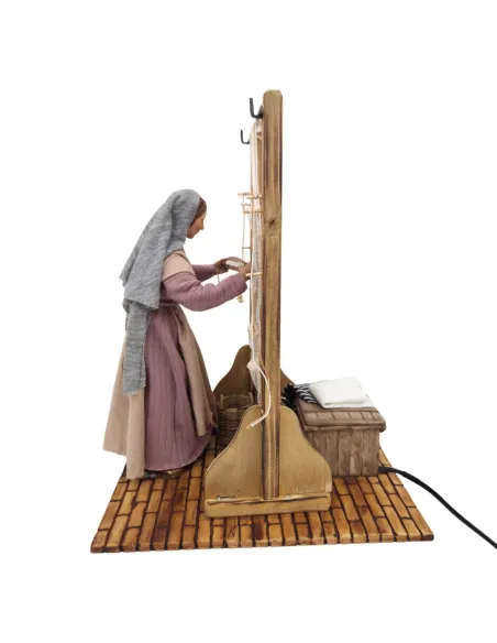 Animated Palestinian Weaver at a Vertical Loom - 30 cm