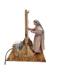 Animated Palestinian Weaver at a Vertical Loom - 30 cm
