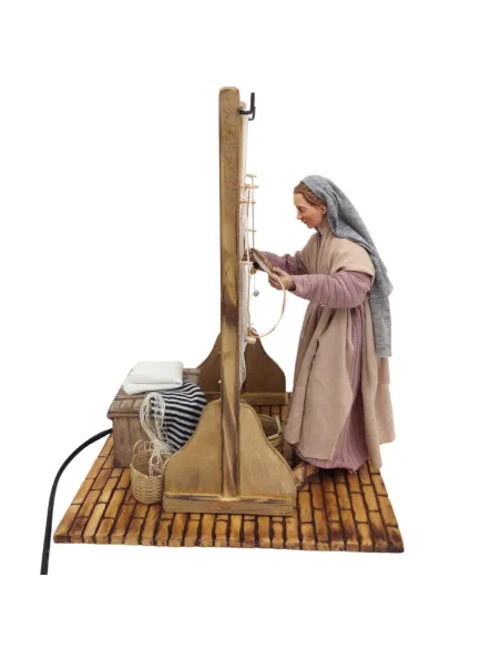 Animated Palestinian Weaver at a Vertical Loom - 30 cm