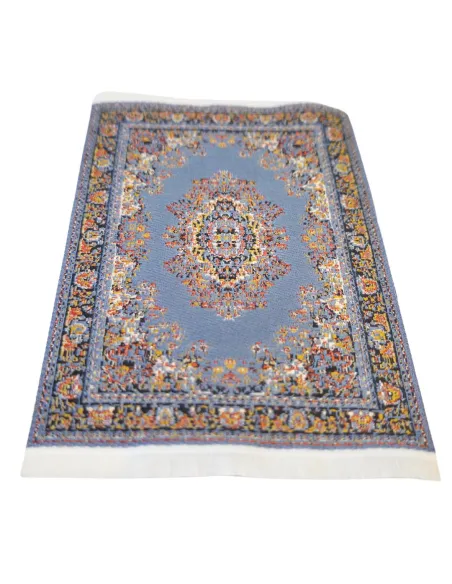 Blue and Gold Ornamental Rug 8×14 cm for 10–30 cm Nativity Figures