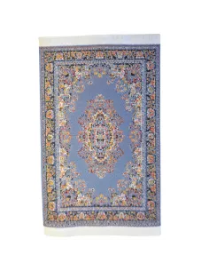 Blue and Gold Ornamental Rug 8×14 cm for 10–30 cm Nativity Figures 2