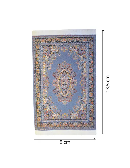 Blue and Gold Ornamental Rug 8×14 cm for 10–30 cm Nativity Figures