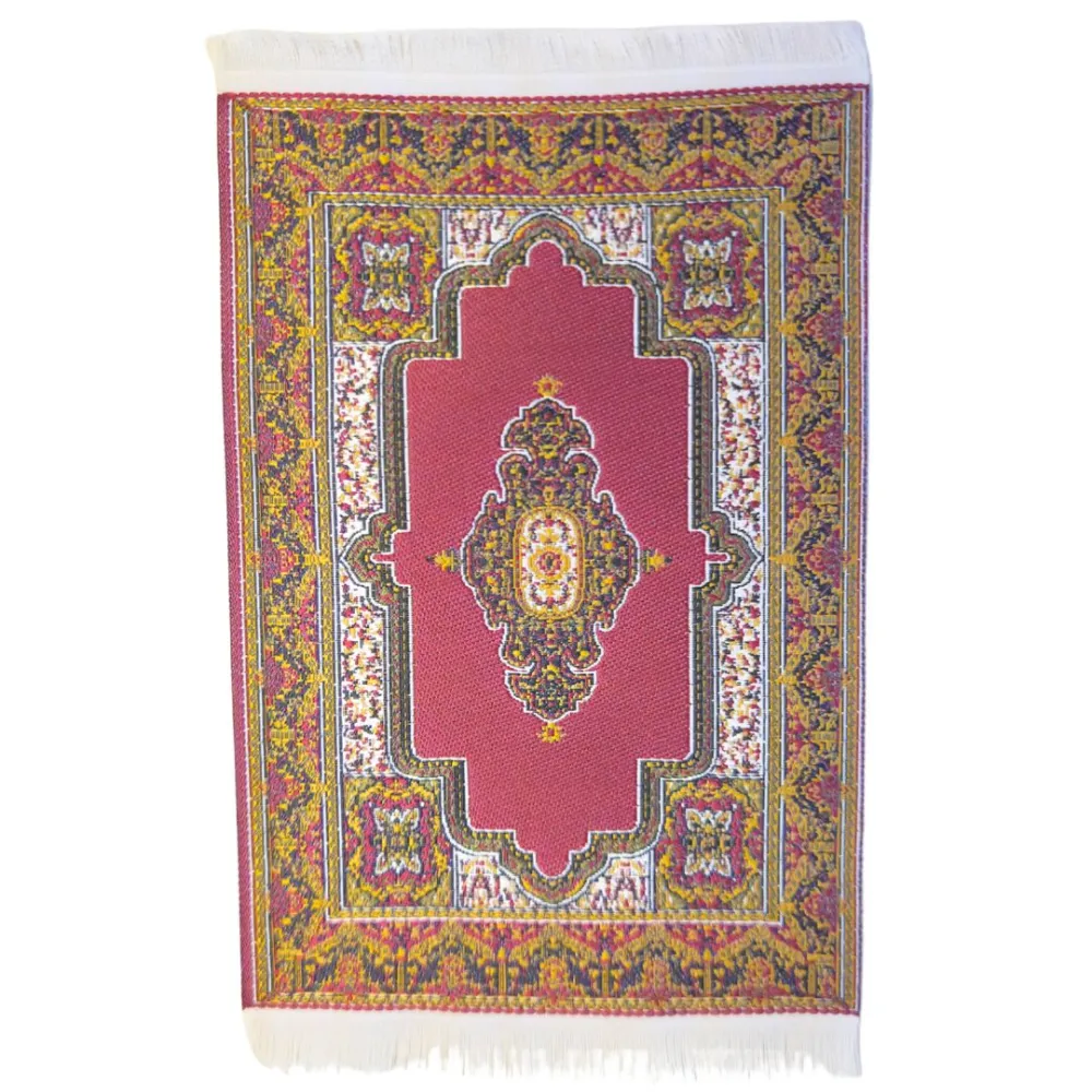 Tappeto 8x14 rosso scuro e oro per statue da 10 a 30 cm