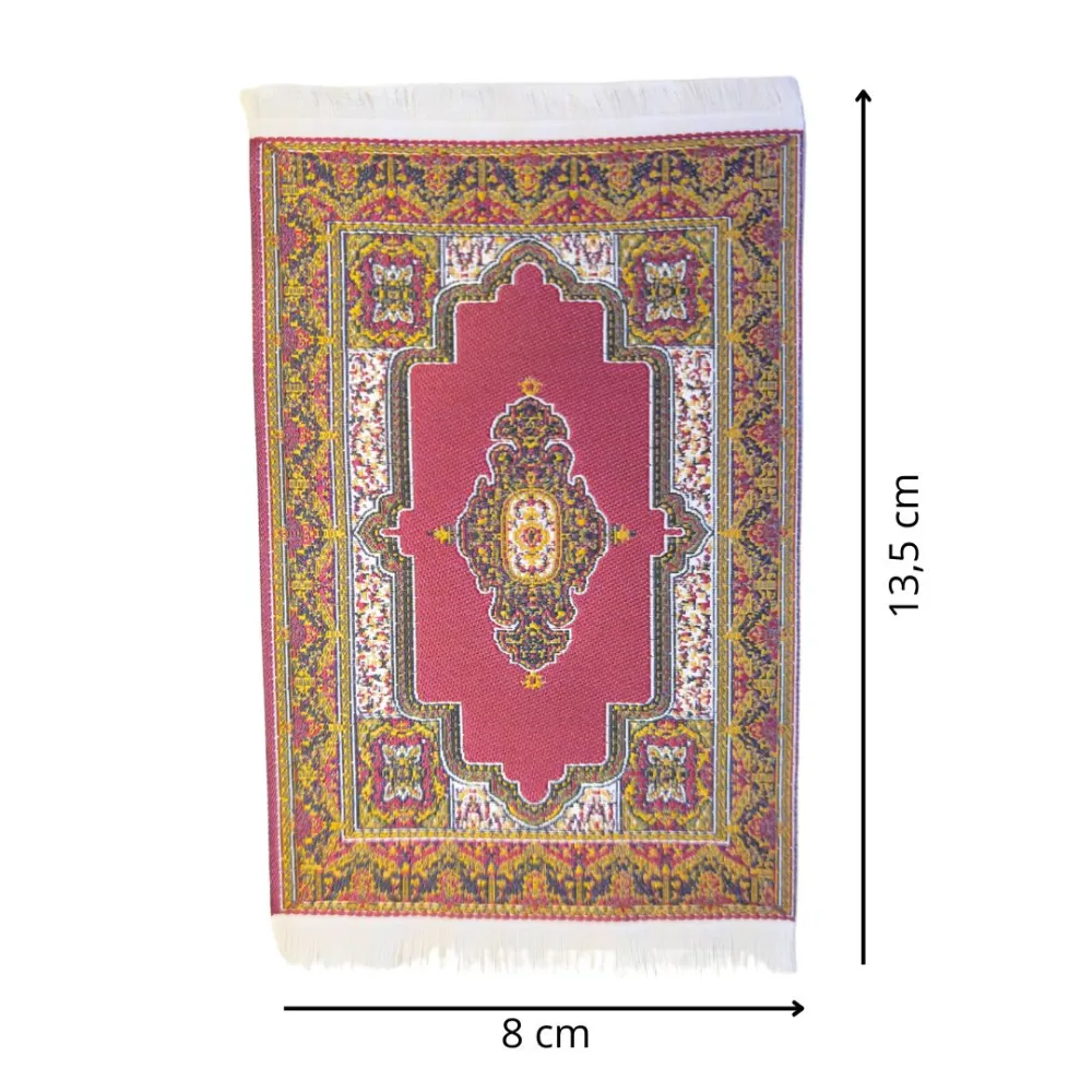 Tappeto 8x14 rosso scuro e oro per statue da 10 a 30 cm