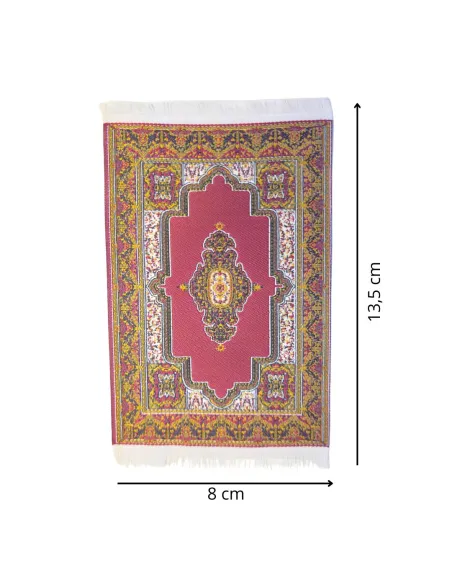 Dark Red and Gold Rug, 8×14 cm, for 10–30 cm Nativity Figures