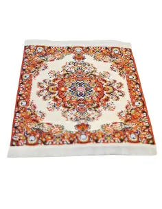 White and Orange Rug, 8×10.5 cm, for 10–20 cm Nativity Figures