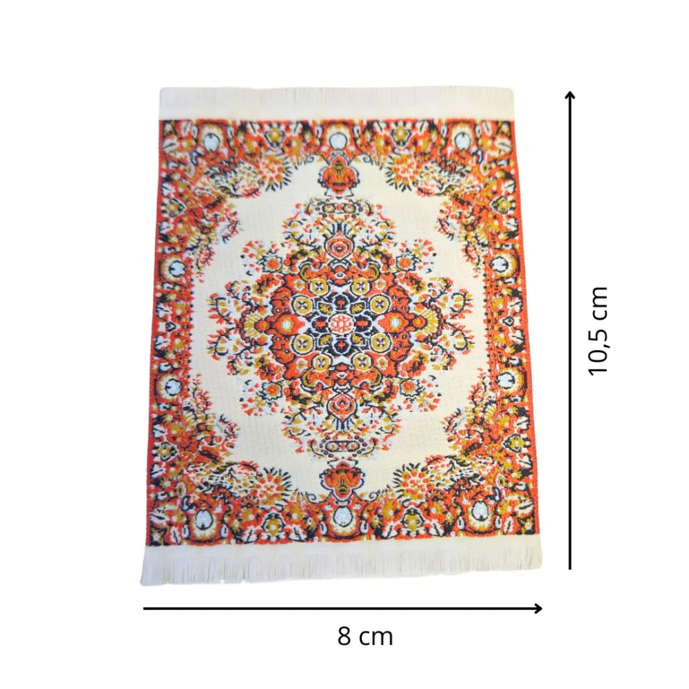 Tappeto 8x10,5 bianco e arancione per statue da 10-20 cm