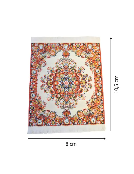 Tappeto 8x10,5 bianco e arancione per statue da 10-20 cm
