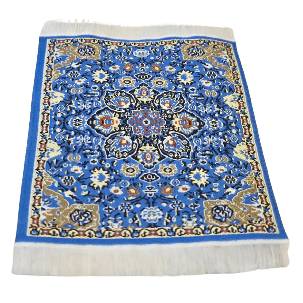 Light Blue and Gold Rug, 8×10.5 cm, for 10–20 cm Nativity Figures