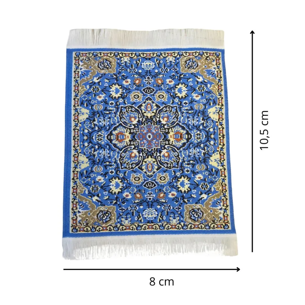 Light Blue and Gold Rug, 8×10.5 cm, for 10–20 cm Nativity Figures