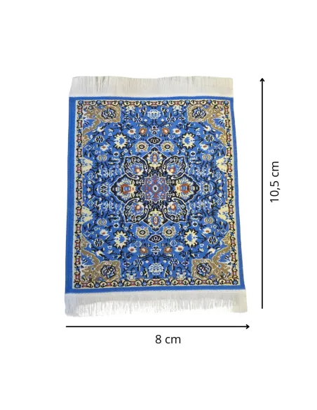 Light Blue and Gold Rug, 8×10.5 cm, for 10–20 cm Nativity Figures