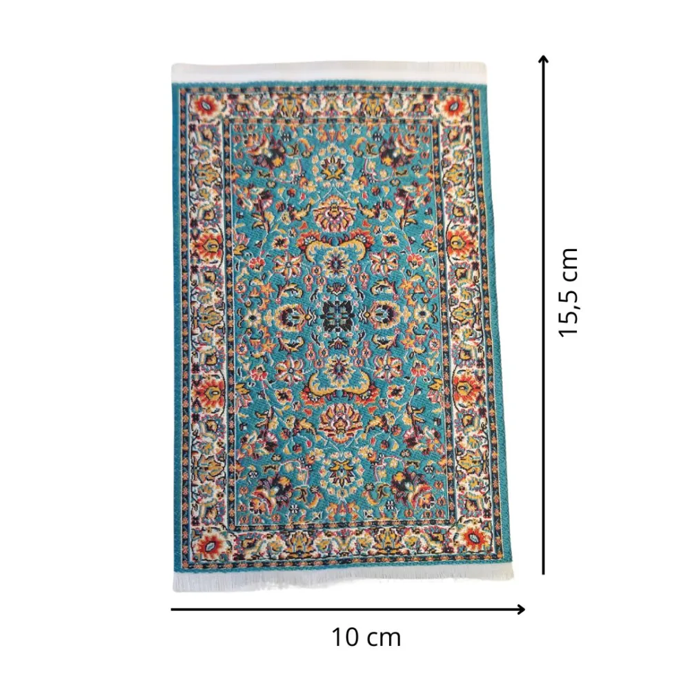 Turquoise Persian Rug 10×15,5 cm for 20–30 cm Nativity Figures