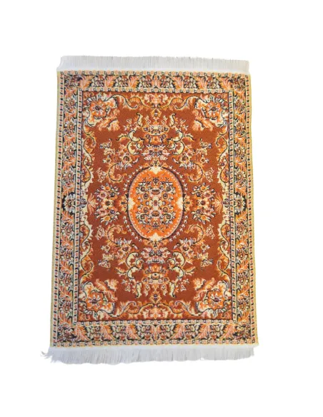 Orange Persian Rug, 10×15.5 cm, for 20–30 cm Nativity Figures