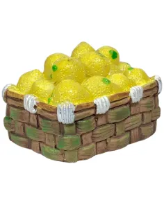 Cesta con limoni in resina per statue da 15-20 cm