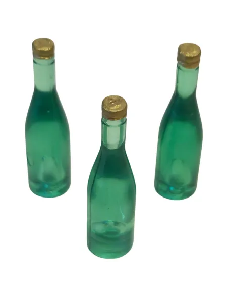 Set 3 bottiglie verde chiaro per statue da 30 cm