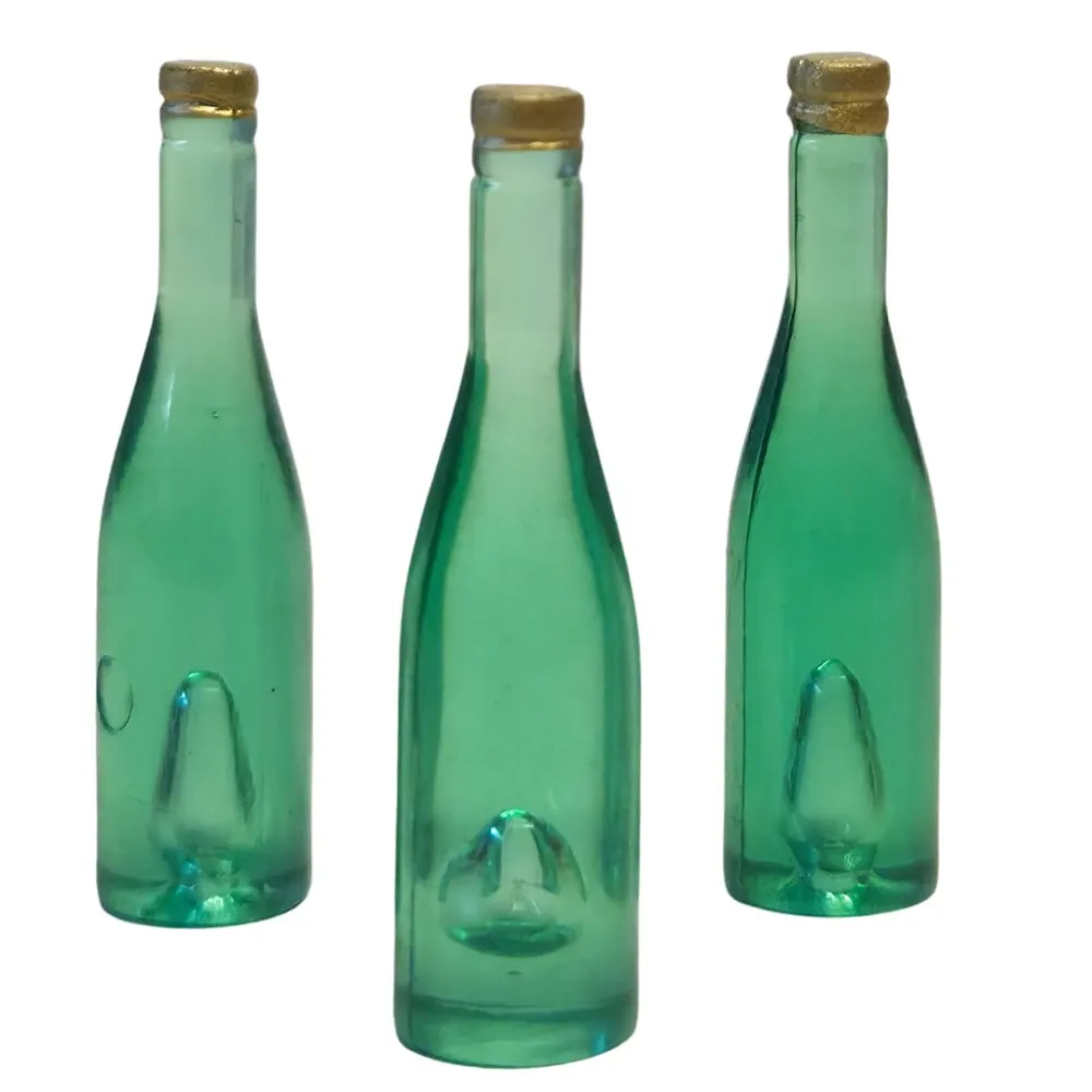 Set 3 bottiglie verde chiaro per statue da 30 cm