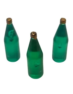 Set 3 bottiglie verdi a collo corto per statue da 30 cm 2