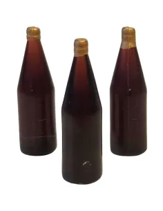 Set of 3 Short-Neck Brown Bottles, for 30 cm Nativity Figures