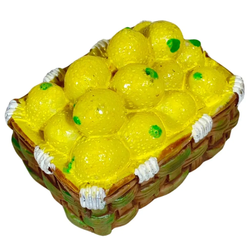 Resin Basket with Lemons for 15–20 cm Nativity Figures