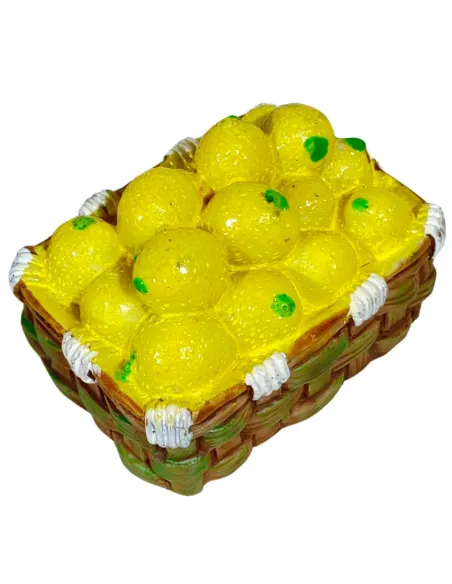 Cesta con limoni in resina per statue da 15-20 cm