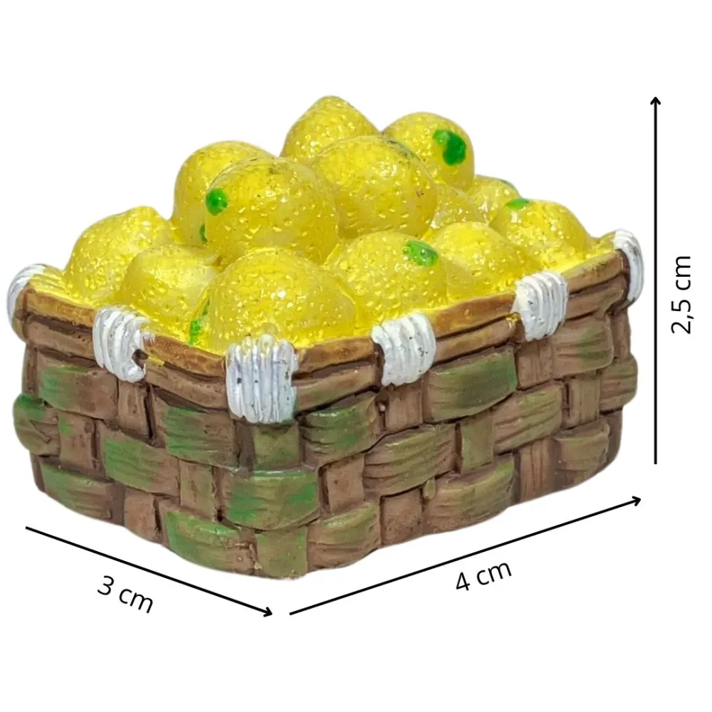 Resin Basket with Lemons for 15–20 cm Nativity Figures