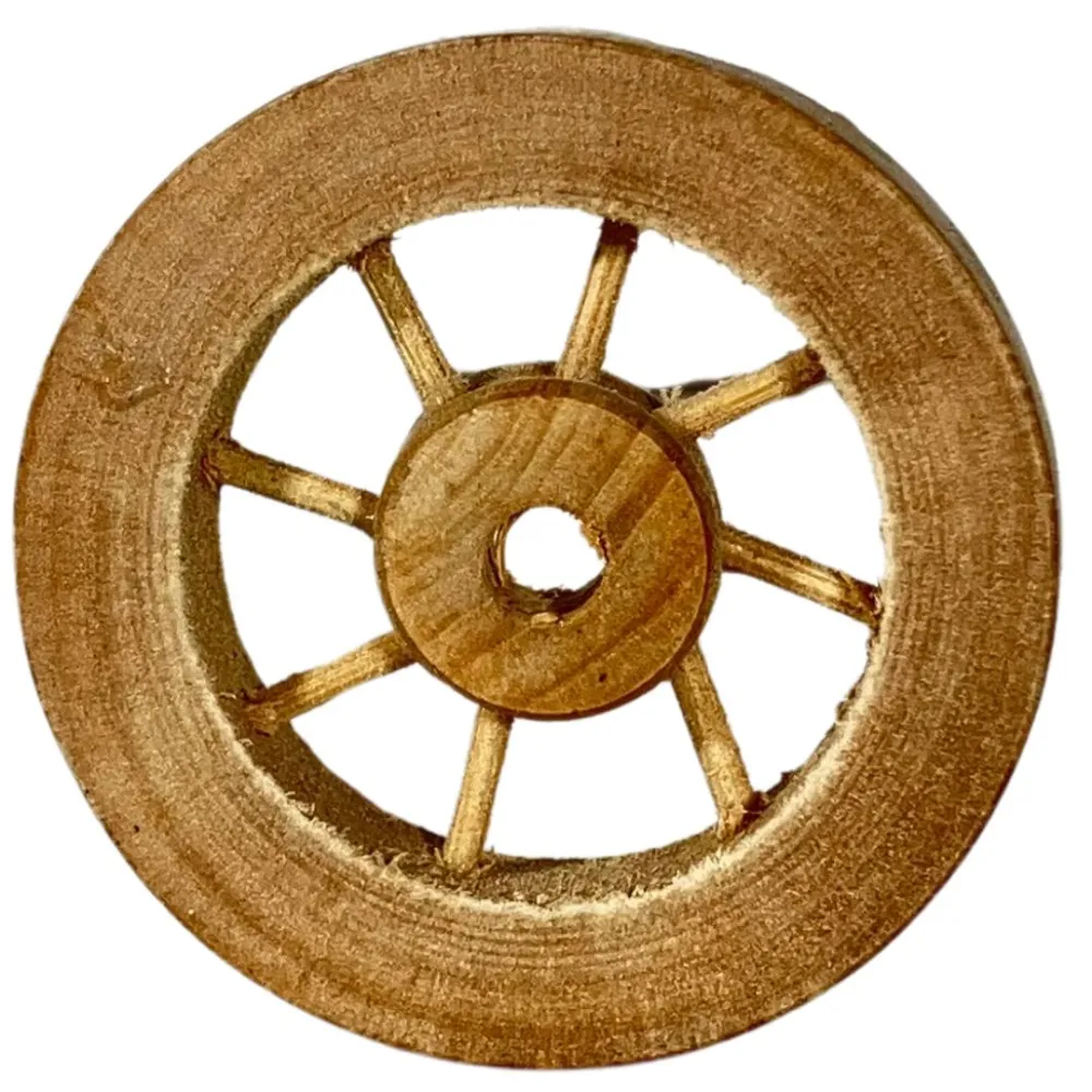 5 cm Diameter Wooden Cart Wheel for 10–15 cm Nativity Figures