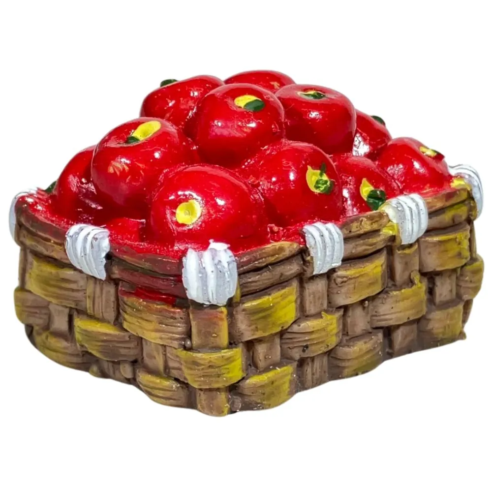 Resin Basket with Tomatoes for 15–20 cm Nativity Figures