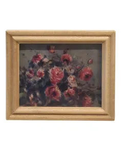 Framed Flower Painting 4,7×5,7 cm for 12–20 cm Nativity Figures