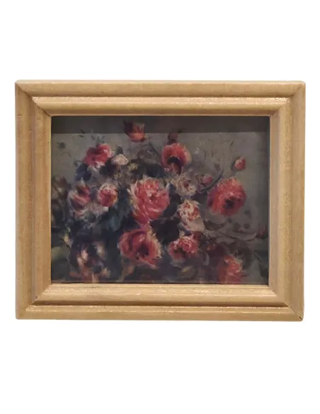 Framed Flower Painting 4,7×5,7 cm for 12–20 cm Nativity Figures