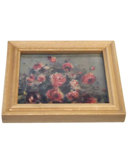 Framed Flower Painting 4,7×5,7 cm for 12–20 cm Nativity Figures