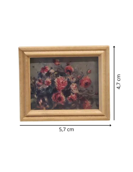 Framed Flower Painting 4,7×5,7 cm for 12–20 cm Nativity Figures