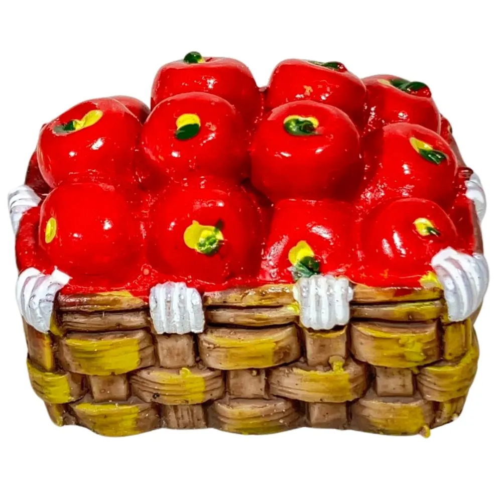 Resin Basket with Tomatoes for 15–20 cm Nativity Figures