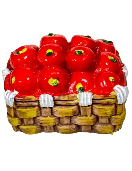Resin Basket with Tomatoes for 15–20 cm Nativity Figures