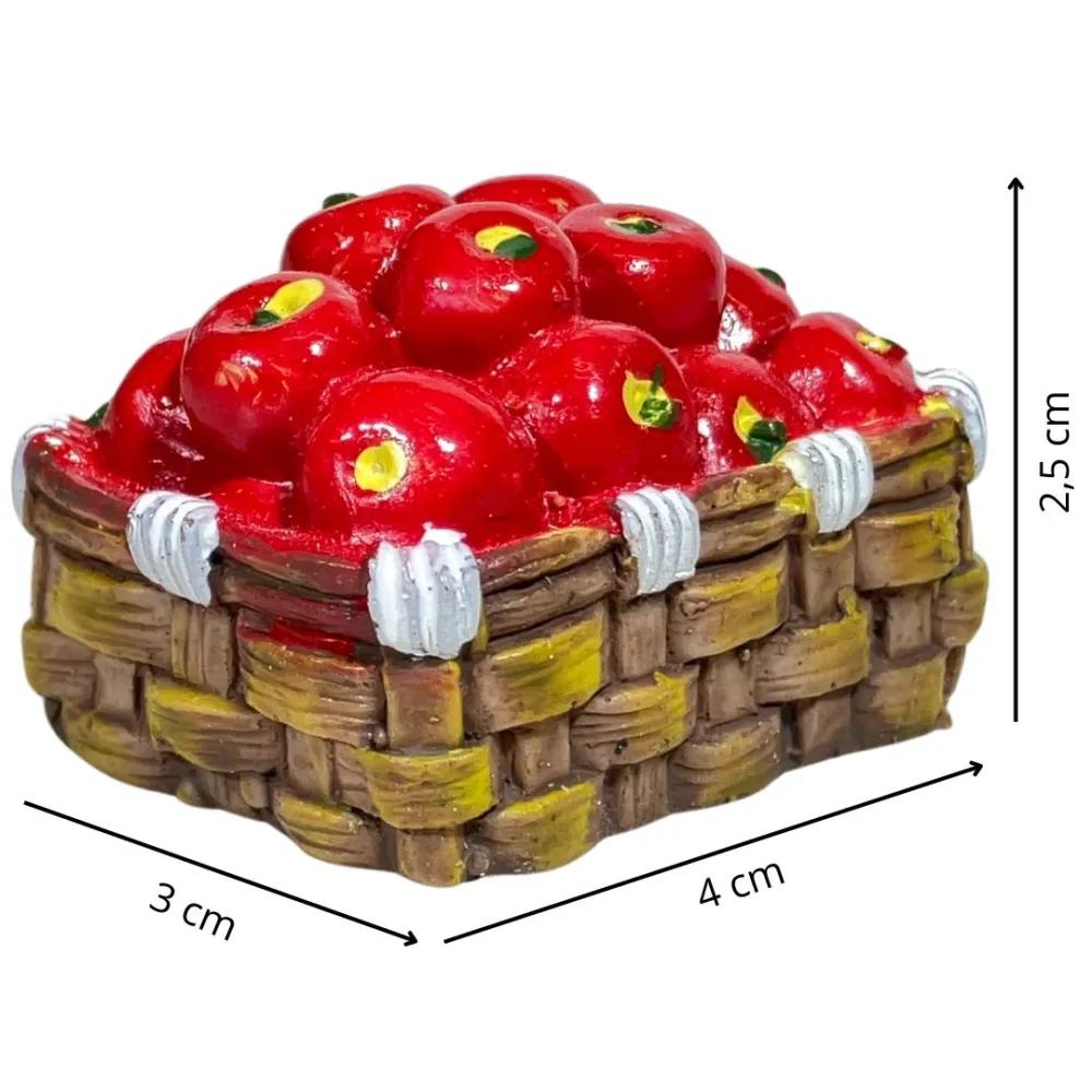 Resin Basket with Tomatoes for 15–20 cm Nativity Figures