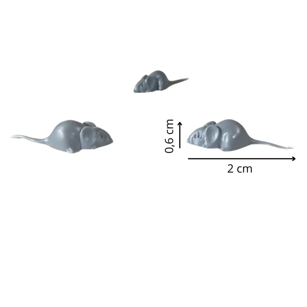 Set of 3 PVC Mice, for 10–15 cm Nativity Figures