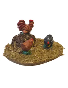Assorted Resin Rooster and Hens, for 10–12 cm Nativity Figures