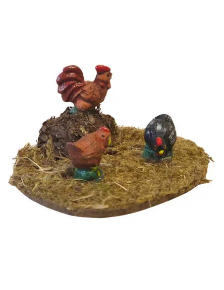 Assorted Resin Rooster and Hens, for 10–12 cm Nativity Figures