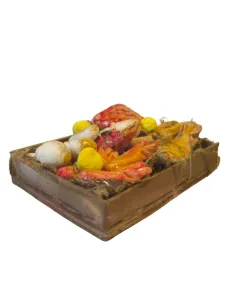Wooden Crate with Assorted Seafood, for 25–30 cm Nativity Figures
